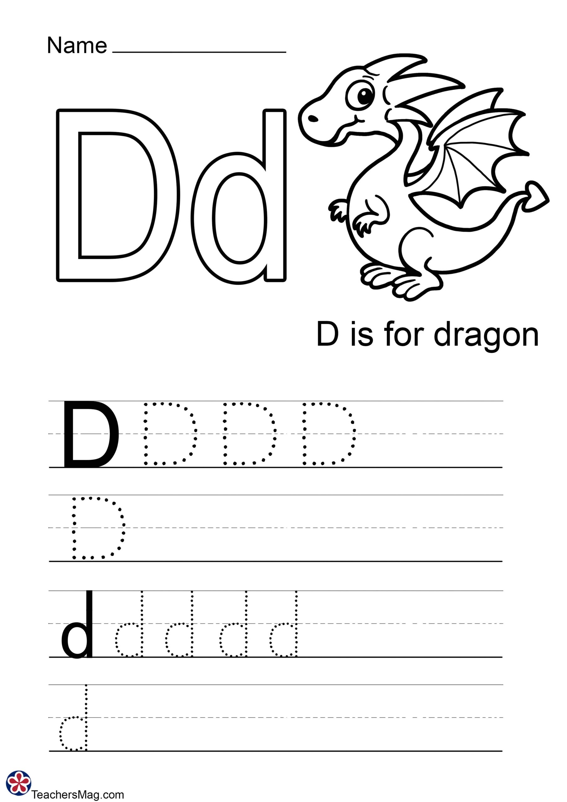 Free Printable Worksheets For Kindergarten Letter D