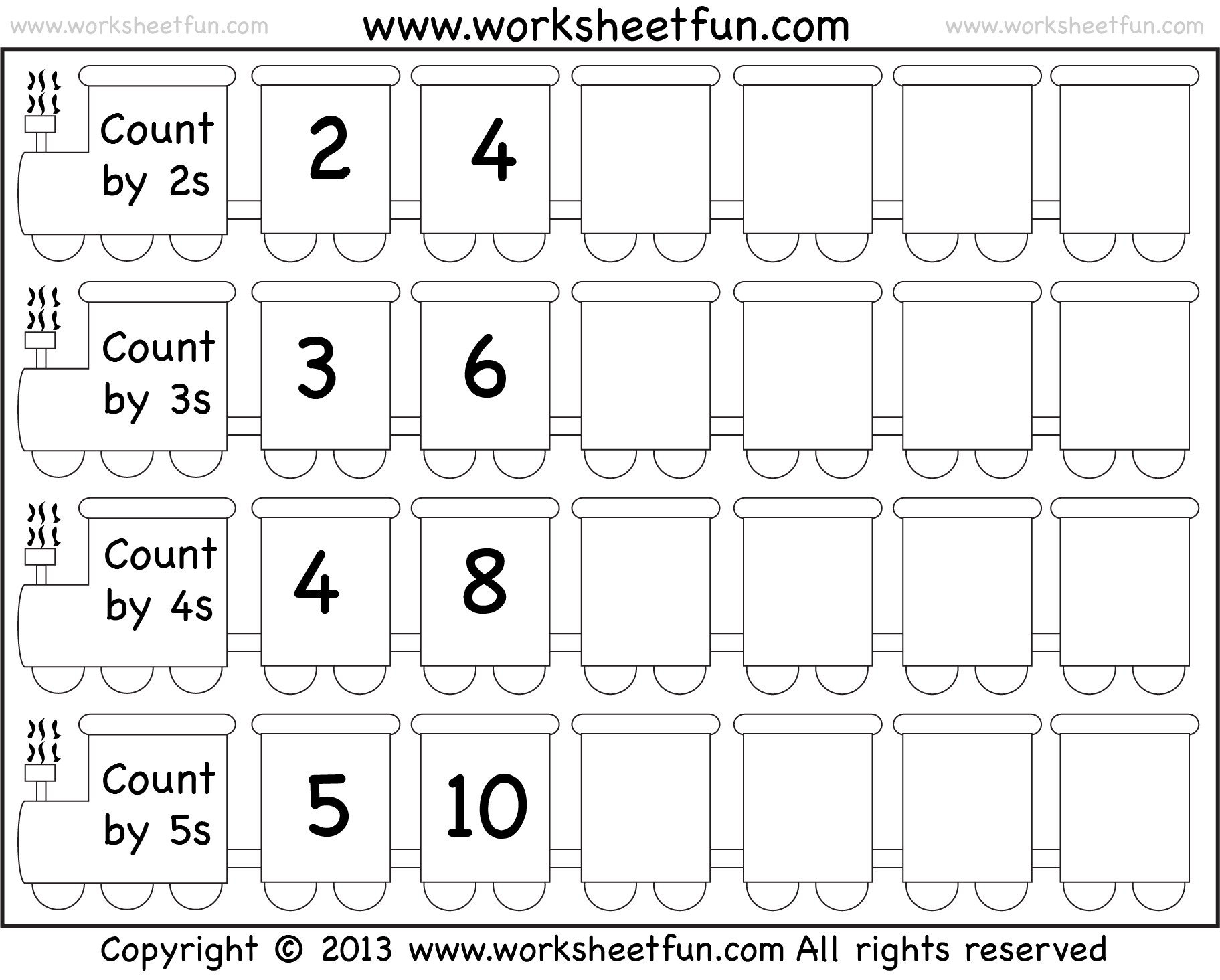 First Grade Skip Counting By 3s Printable Worksheets